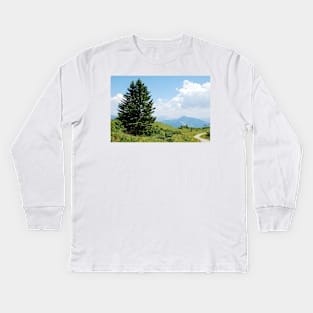 Landscape on Monte Zoncolan Kids Long Sleeve T-Shirt